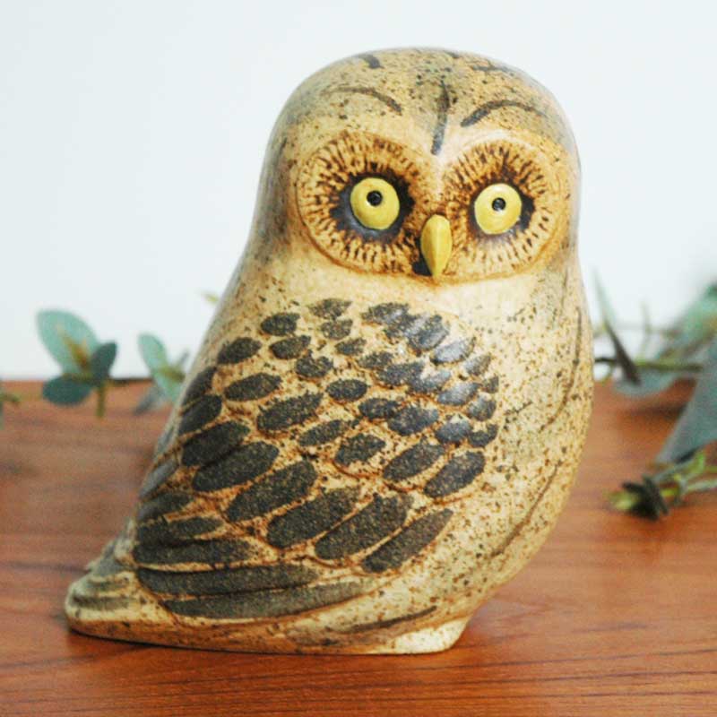 OWL フクロウ Lisa Larson(リサラーソン） 置物 オブジェ/little
