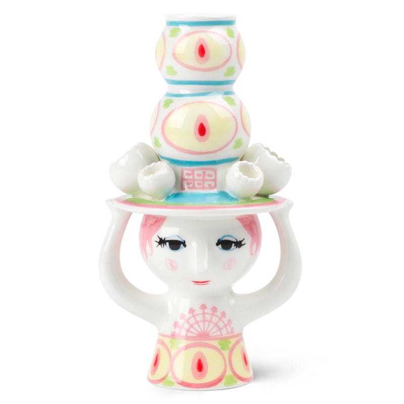 LADY WITH HAT Candleholder(��ǥ��������ϥåȡ������ɥ�ۥ�����˥ԥ󥯡ߥ������� H16cm �ӥ�󡦥�����֥�å� Bjorn Wiinblad �̲��ǥ�ޡ��� 56569