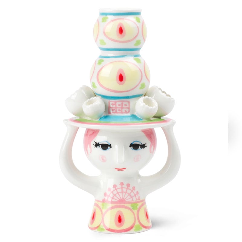 LADY WITH HAT Candleholder(��ǥ��������ϥåȡ������ɥ�ۥ�����˥ԥ󥯡ߥ������� H16cm �ӥ�󡦥�����֥�å� Bjorn Wiinblad �̲��ǥ�ޡ��� 56569