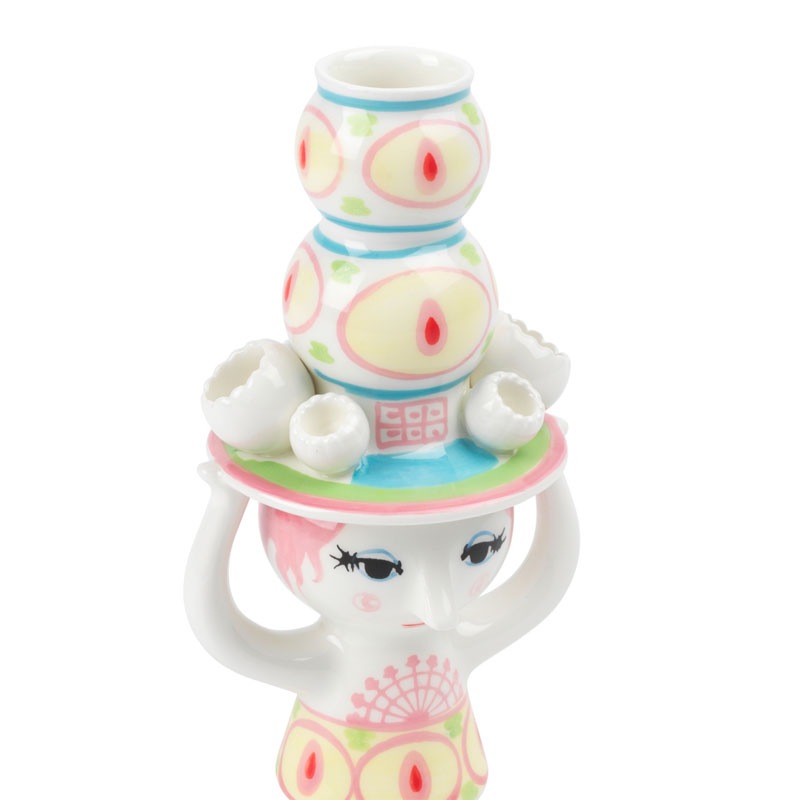 LADY WITH HAT Candleholder(��ǥ��������ϥåȡ������ɥ�ۥ�����˥ԥ󥯡ߥ������� H16cm �ӥ�󡦥�����֥�å� Bjorn Wiinblad �̲��ǥ�ޡ��� 56569