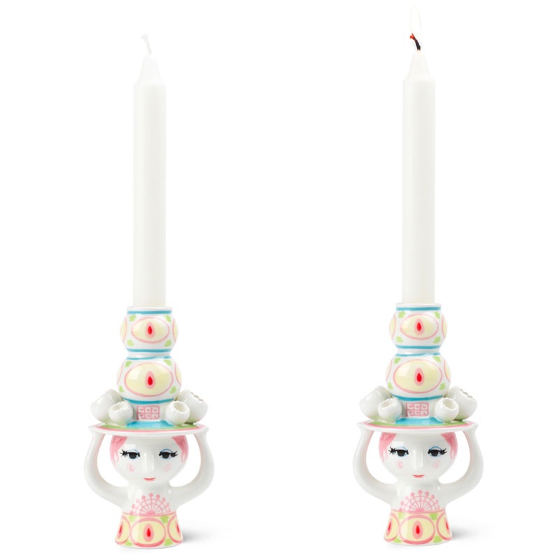 LADY WITH HAT Candleholder(��ǥ��������ϥåȡ������ɥ�ۥ�����˥ԥ󥯡ߥ������� H16cm �ӥ�󡦥�����֥�å� Bjorn Wiinblad �̲��ǥ�ޡ��� 56569