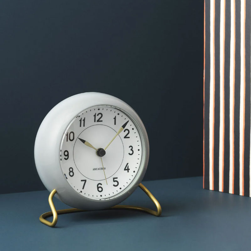 ����ͥ䥳�֥��󡦥ơ��֥륯���å������ơ�����󡦥��졼 ARNE JACOBSEN TableClock STATION �֤����� ROSENDAHL �������������