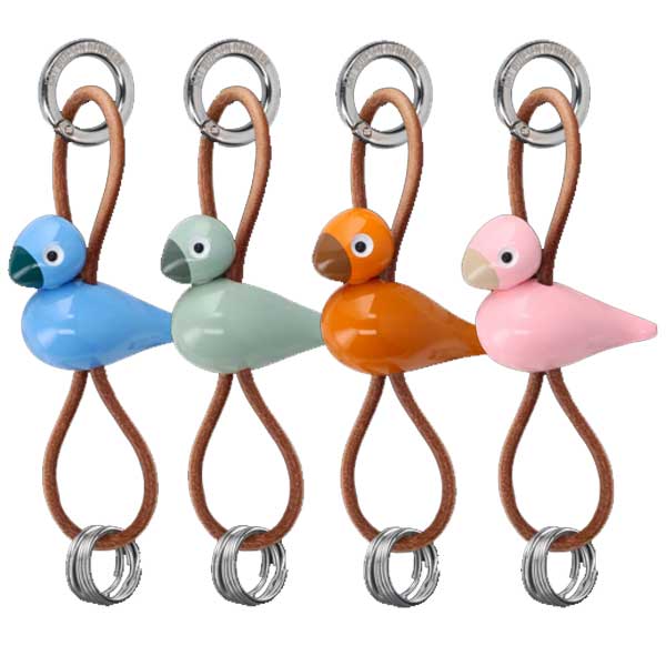 Kay Bojesen(�������ܥ�����˥С��ɡ�����С�������������ʥ�����쥶��Bird Silver Keychaine with Natural leather �ǥ�ޡ���