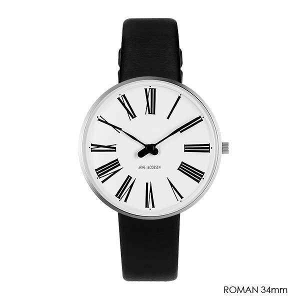 ����ͥ䥳�֥����ӻ��� ROMAN�����ޥ� 30mm/34mm/40mm �쥶�����ȥ�å�ARNE JACOBSEN WATCHES