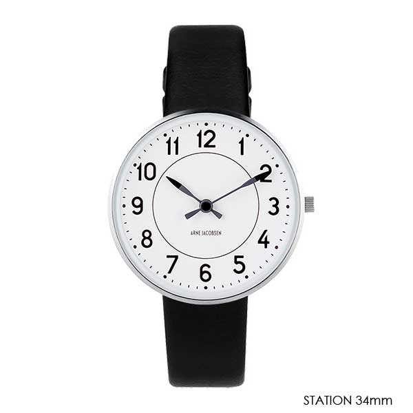 ����ͥ䥳�֥����ӻ��� STATION���ơ������40mm/34mm �쥶�����ȥ�å�ARNE JACOBSEN WATCHS
