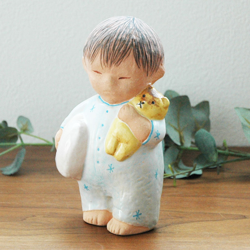 Boy with Bear blue(�ܡ��������������٥��˥֥롼 �ˤλҤȥ��� Lisa Larson(�ꥵ �顼����) �̲����֥�������ʪ