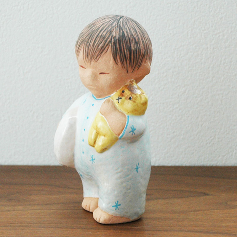 Boy with Bear blue(�ܡ��������������٥��˥֥롼 �ˤλҤȥ��� Lisa Larson(�ꥵ �顼����) �̲����֥�������ʪ