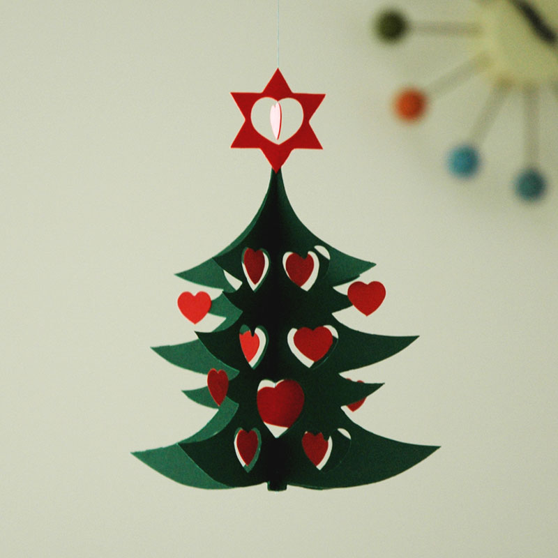 ꥹޥӡ/ϡȤΥꥹޥĥ꡼Green tree w hearts dobule 18cm/Livingly(ӥ󥰥꡼