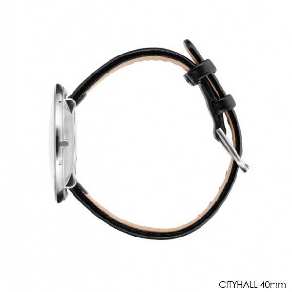 ����ͥ䥳�֥����ӻ��� CityHall Face Black ���ƥ����ۡ��� 40mm �쥶�����ȥ�å� ARNE JACOBSEN WATCHES