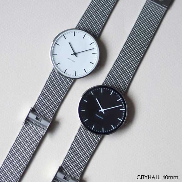 ����ͥ䥳�֥����ӻ��� CityHall Face Black ���ƥ����ۡ��� 40mm ����С���å��她�ȥ�å� ARNE JACOBSEN WATCHES