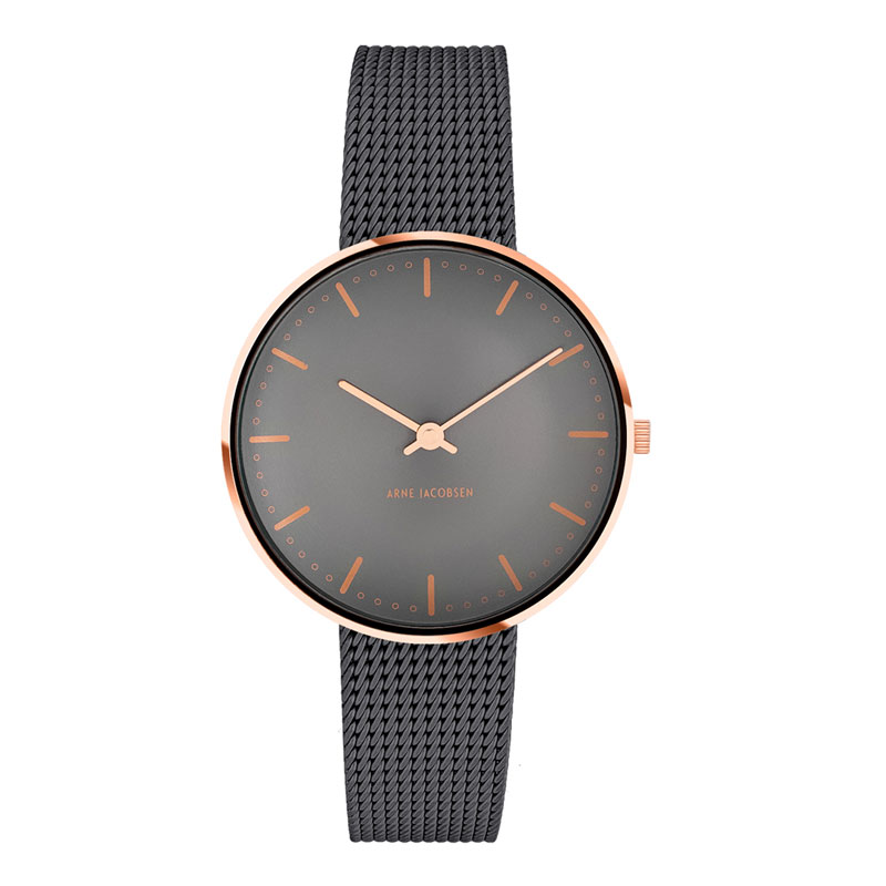 �ڿ��̸���ۥ���ͥ䥳�֥����ӻ��� CityHall ���ƥ����ۡ��롦���졼 34mm��å��她�ȥ�å� ARNE JACOBSEN WATCHS