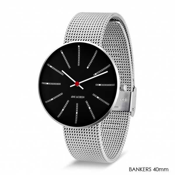 ����ͥ䥳�֥��� �ӻ��ס�Bankers Black Face �Х󥫡��� ����С���å��她�ȥ�å� 40mm ARNE JACOBSEN WATCHES