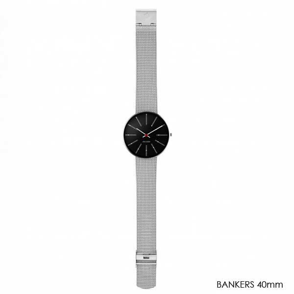 ����ͥ䥳�֥��� �ӻ��ס�Bankers Black Face �Х󥫡��� ����С���å��她�ȥ�å� 40mm ARNE JACOBSEN WATCHES