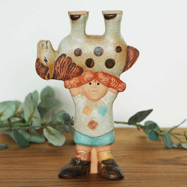 ޤ夲ԥåԡĹĲΥԥå Pippi with Horse Lisa Larson(ꥵ 顼) ̲֥ʪ