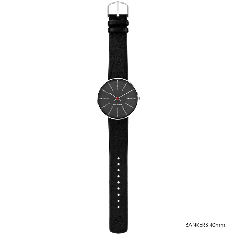 ����ͥ䥳�֥��� �ӻ��ס�Bankers Gray Face �Х󥫡��� �쥶�����ȥ�å� 40mm�����졼 ARNE JACOBSEN WATCHS��