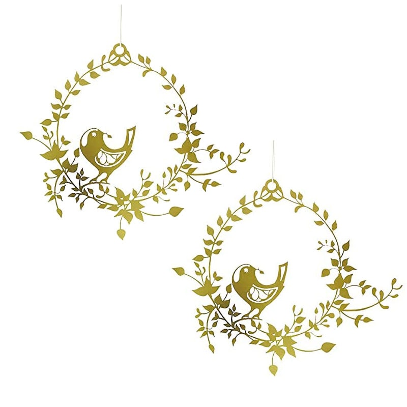 Bird with Flower Wreath Ornament(��Ļ�Ȳ֤Υ꡼����2�ĥ��åȥ����ʥ���H=6cm Jette frolich(�����åơ��ե�����åҡ˥��ꥹ�ޥ������ʥ���/�̲��ǥ�ޡ���