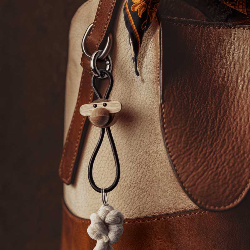 Kay Bojesen(ܥMonkey Silver Keychaine with black leather 󥭡 С֥å쥶  ǥޡ 39806