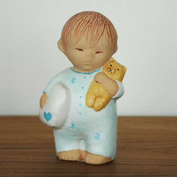 Boy with Bear blue(�ܡ��������������٥��˥֥롼/�ˤλҤȥ���/Lisa Larson(�ꥵ �顼����)/�̲����֥�������ʪ