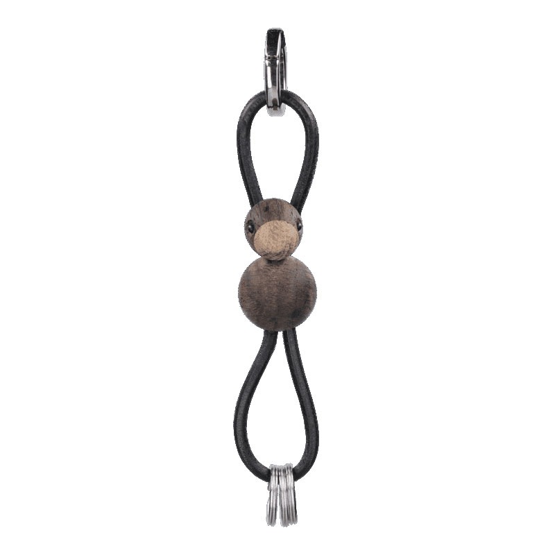 Kay Bojesen(�������ܥ������Bird Silver Keychaine with black leather �С��ɡ�����С�������������֥�å��쥶��  �ǥ�ޡ��� 39808