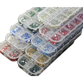 ラインストーン SS3～SS16 9色セット 小粒 高品質ガラス製 クリスタル/オーロラ/レッド/ローズ/アクアマリン/ゴールド/ブラック/ブルー/グリーン ネイル アクセサリー DIY手芸に最適