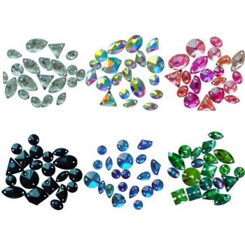 ソーオン ラインストーン 縫い付け フラットバック 20個セット 5色展開 社交ダンス・衣装装飾・ハンドメイドに最適