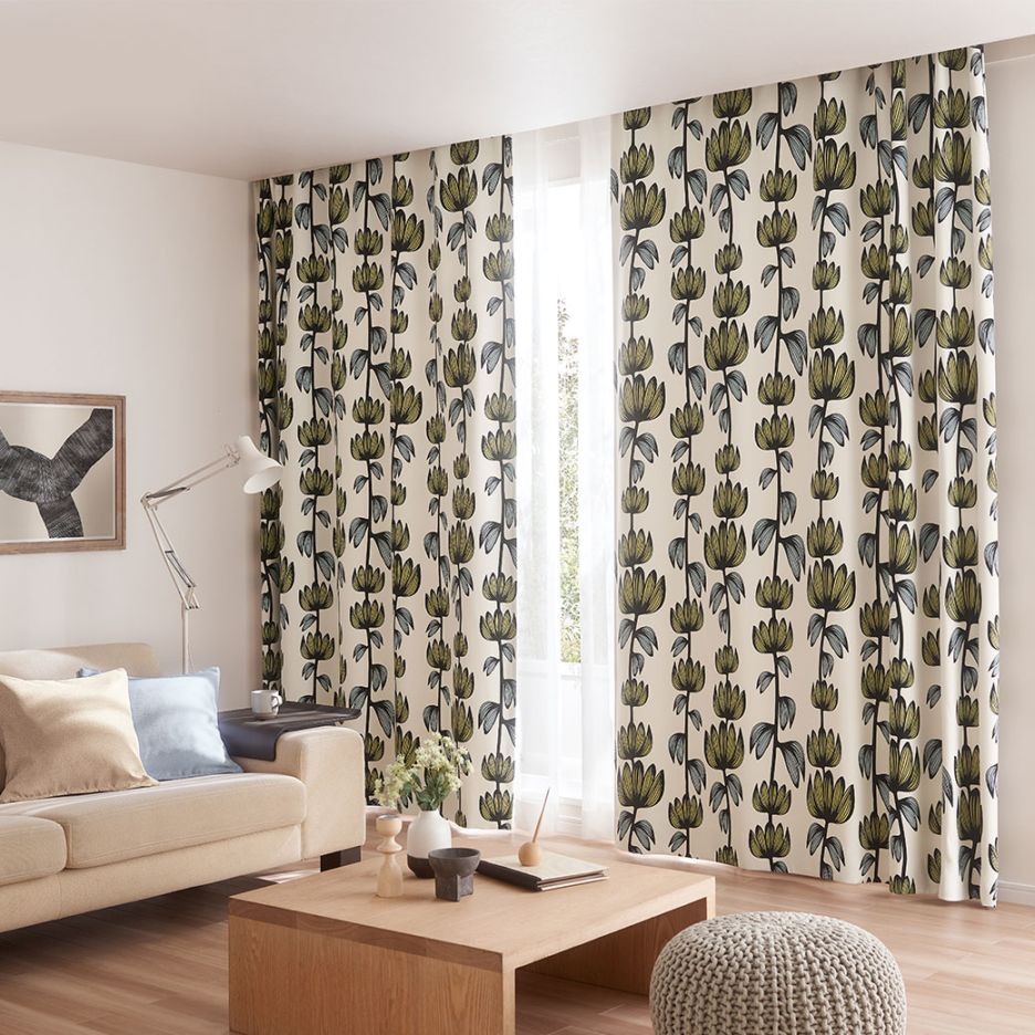 マロック×ファルム ダブルカーテン1枚 になります。 新品未使用品 数量限定でお買い得価格の2級遮光カーテン「マルシェ」（ブルー