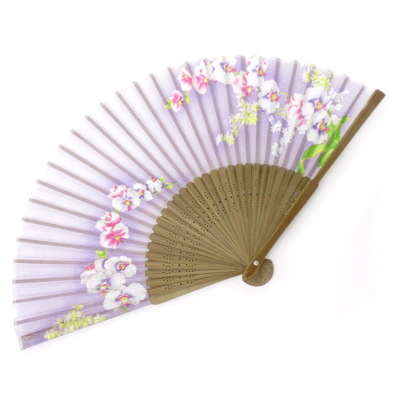 高級シルク扇子 胡蝶蘭 No.504-703 | 世界の価値ある商品を