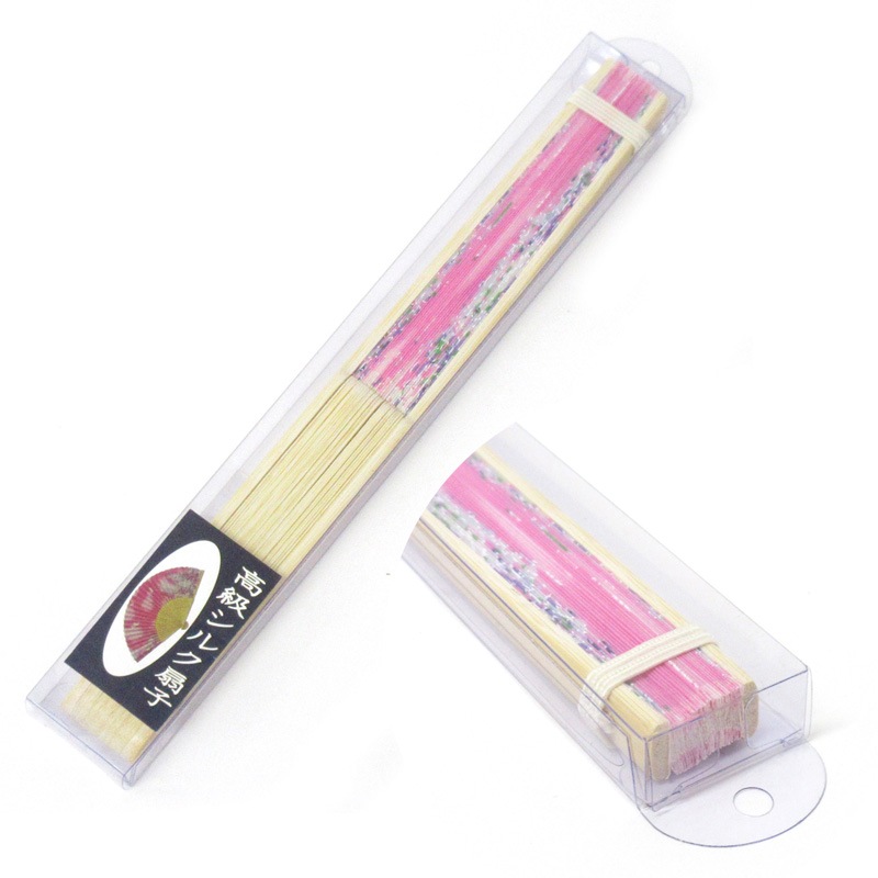 高級シルク扇子 花と蝶 ピンク No.504-723 | 世界の価値ある商品