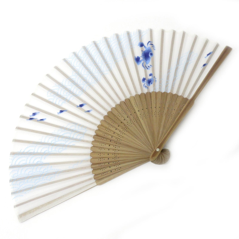高級シルク扇子 カニと青波 No.504-545 | 世界の価値ある商品をお客様