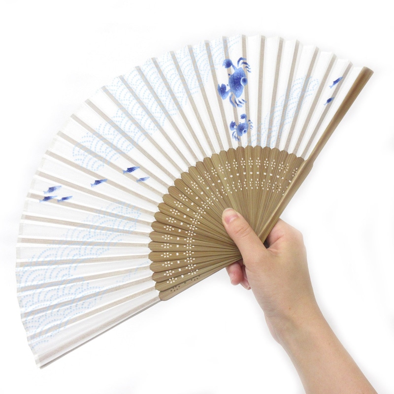 高級シルク扇子 カニと青波 No.504-545 | 世界の価値ある商品をお客様