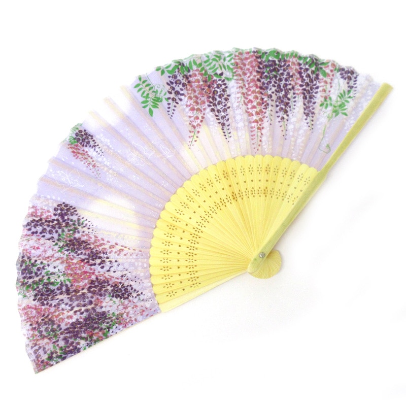 エールフランス扇子 レトロ 高級シルク扇子 藤 No.504-551 | 世界の価値ある商品をお客様の