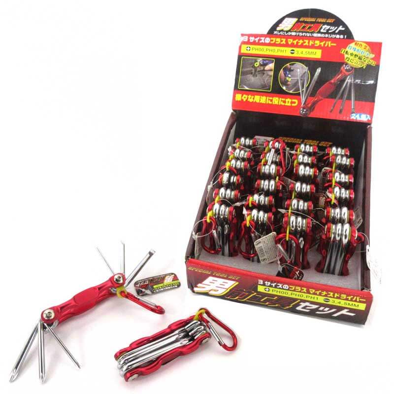 男前工具セット6pcs レッド＋－ドライバー No.603-233 | 世界の価値