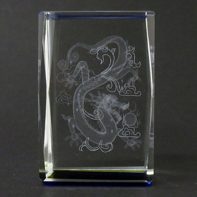 3Dクリスタルアート　2個セット 青色ケース付き 新品】3Dクリスタルアート 風水龍 日光 東照宮 お土産 6個セット