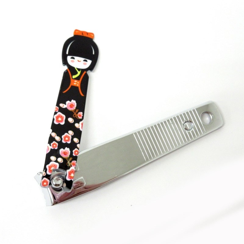 ネイルケアグッズ こけし 着物 爪切り ブラック No.303-604