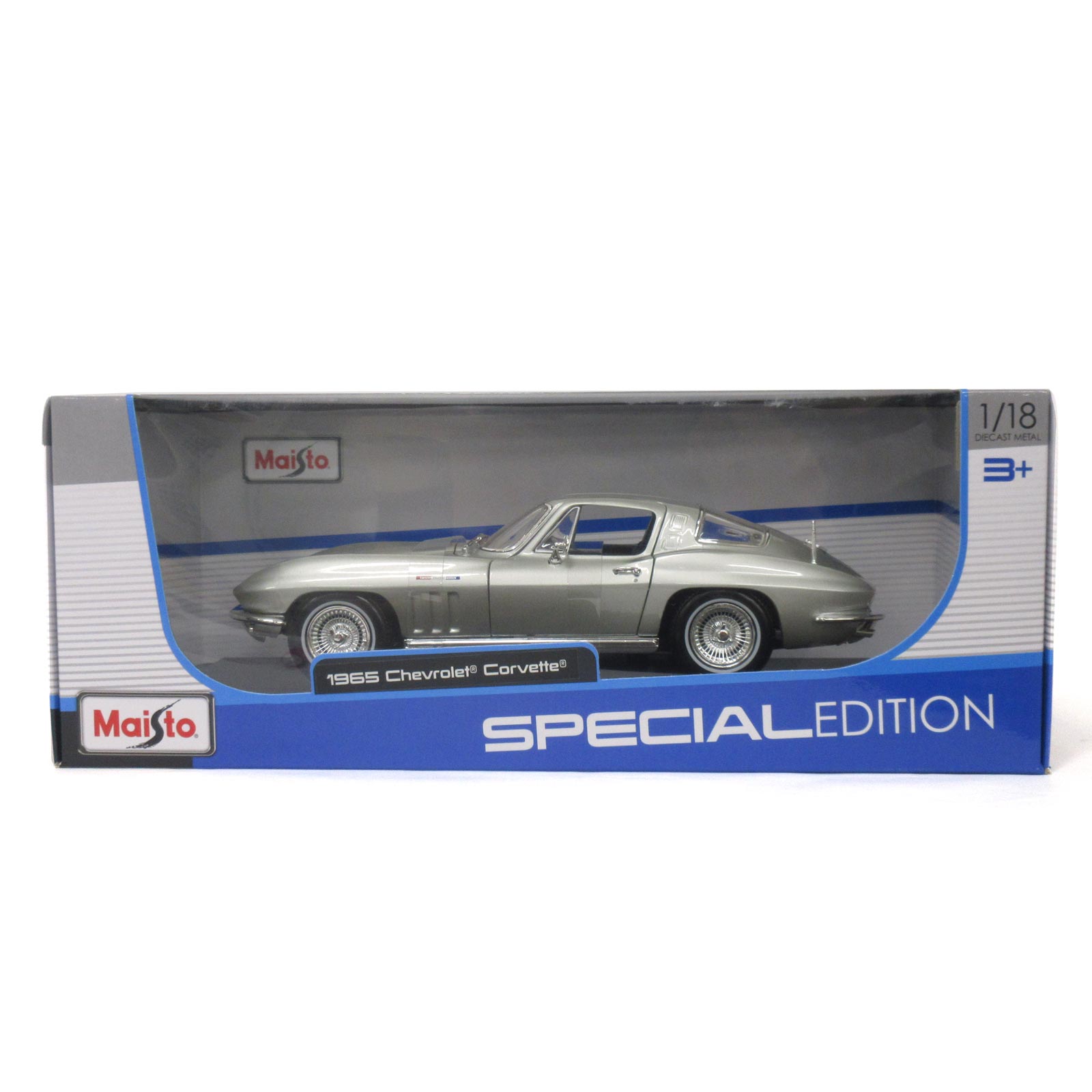 Maisto ミニカー 1:18 1965 シボレーコルベット シルバー No.200