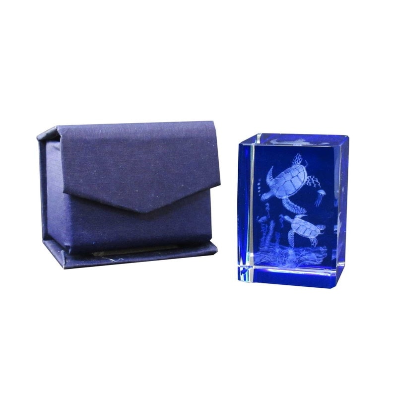 3Dクリスタル(M) ウミガメ ブルー No.120-676 | 世界の価値ある商品を