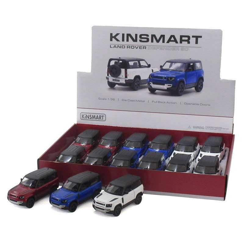 KiNSMART ミニカー 1:36 ランドローバー ディフェンダー90 3色アソート