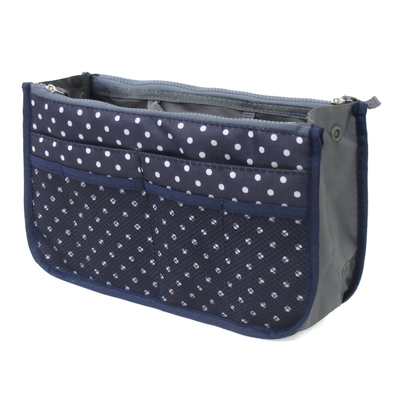 バッグインバッグ ドット柄 ダークブルー No.607-307 | 世界の