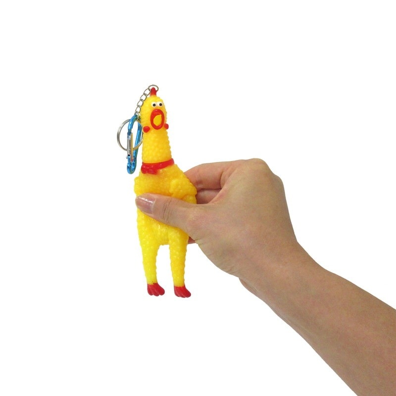 叫ぶ！びっくりチキン 16cm カラビナキーホルダー 4色アソート