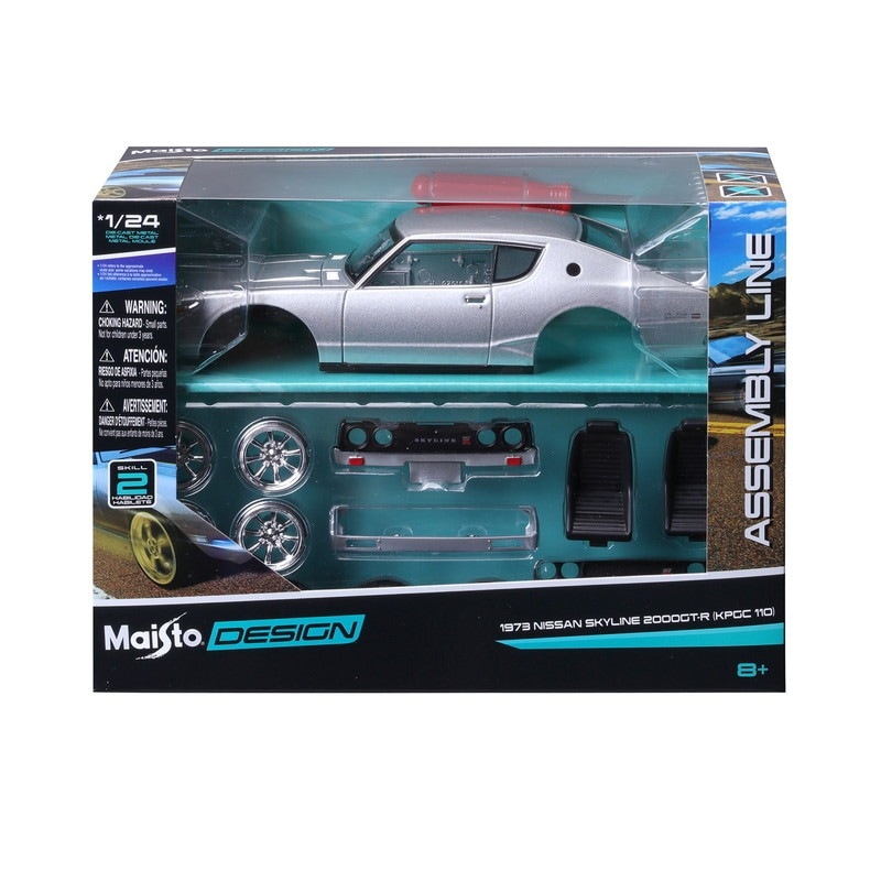 Maisto ミニカー 1:24 アッセンブリーライン 1973 日産 スカイライン GT-R(KPGC110) シルバー No.200-329