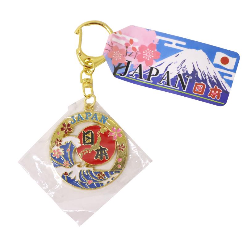 インバウンドキーホルダー 丸型 日本 ゴールド No.303-913 | 世界の