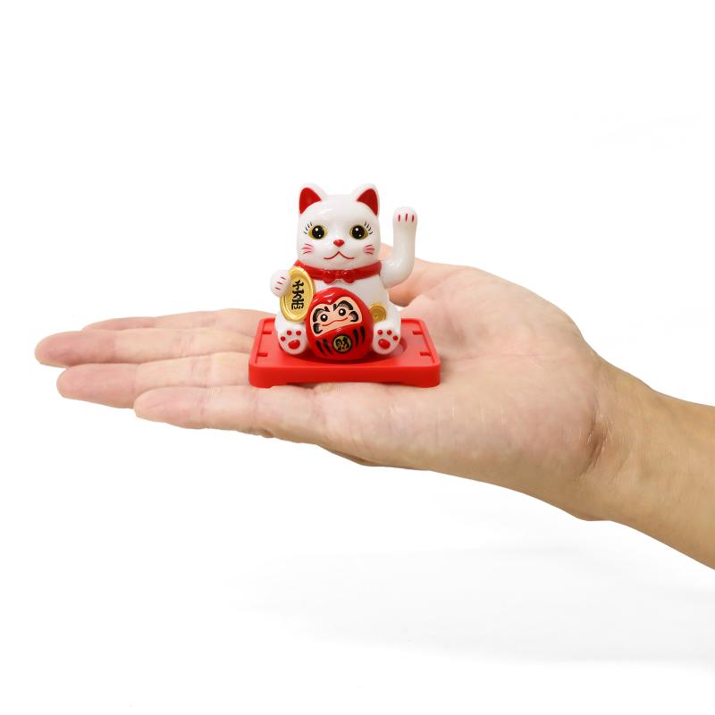 ソーラー招き猫 6cm だるま(ホワイト) No.208-310 | 世界の価値ある