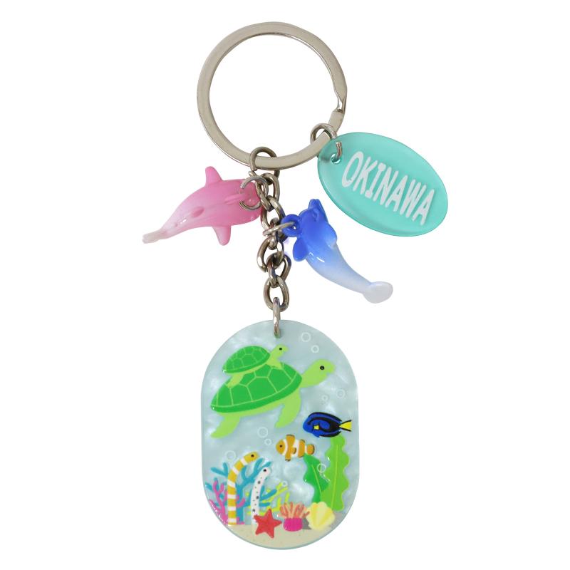 オーシャンスケッチキーホルダー(うみがめ) 沖縄 No.603-385