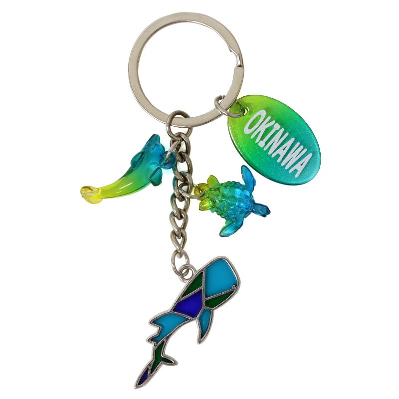 ステンドメタルキーホルダー(ジンベエザメ) 沖縄 No.603-387 | 世界の