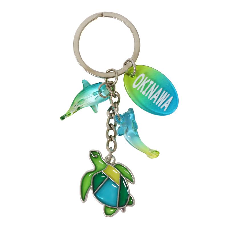 ステンドメタルキーホルダー(ウミガメ) 沖縄 No.603-389