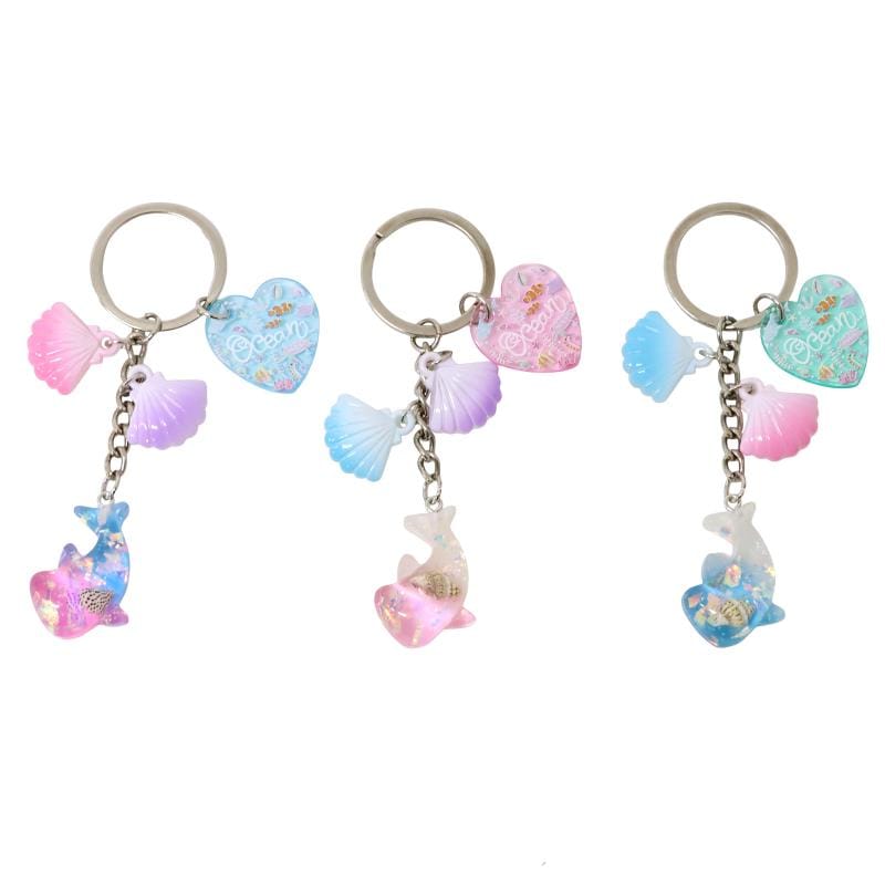 アクアシェルチャームキーホルダー(ジンベエザメ)オーシャン 3色アソート No.603-393