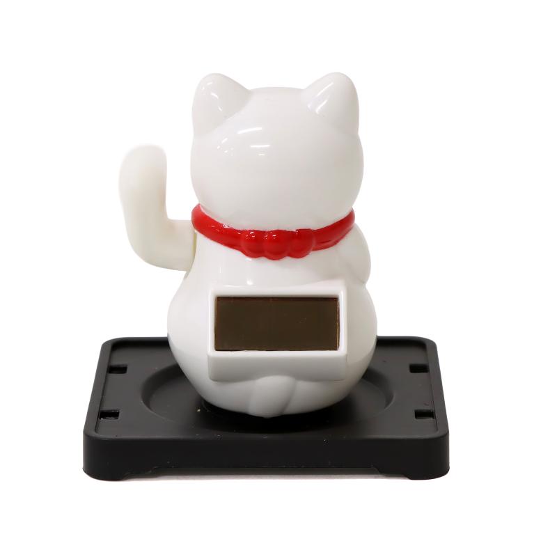 ソーラー招き猫 6cm 親子猫 ホワイト No.208-311 | 世界の価値ある商品