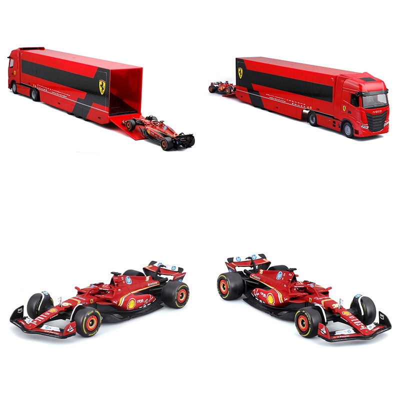 ブラーゴ 1:43 フェラーリ IVECOトレーラー+SF-24 No.200-434 | 世界の