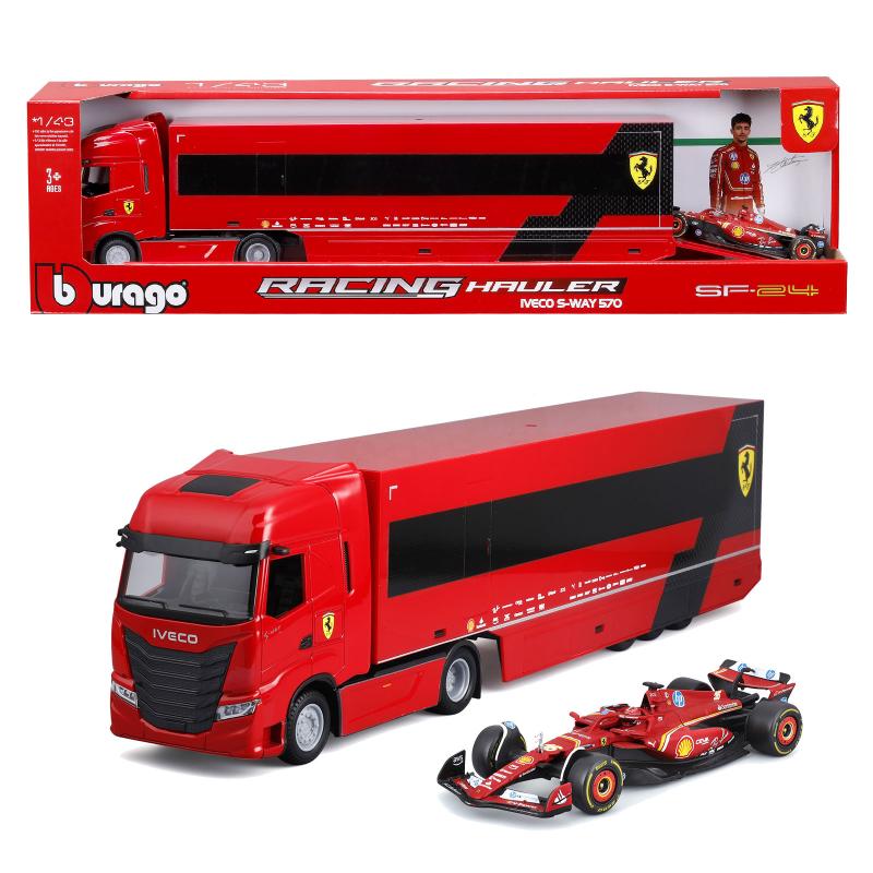 ブラーゴ 1:43 フェラーリ IVECOトレーラー+SF-24 No.200-434 | 世界の