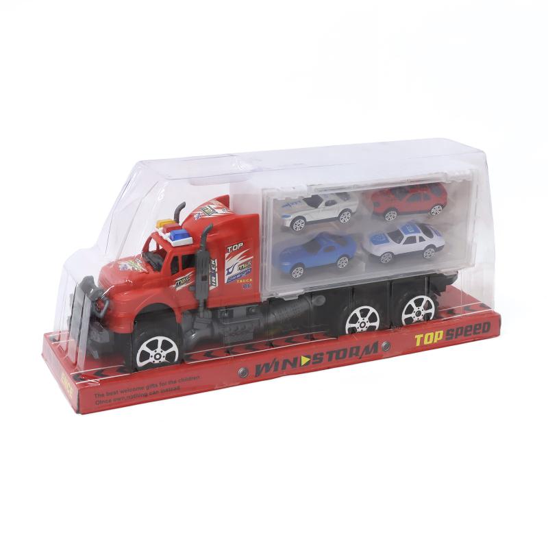 トミカFast Lane 赤いトレーラー とミニカーセット ミニカーショップ ケンボックス 【未開封品】ロングトミカ三菱キャリー